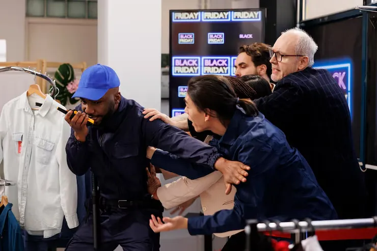 Security guards on duty for business operations and site safety